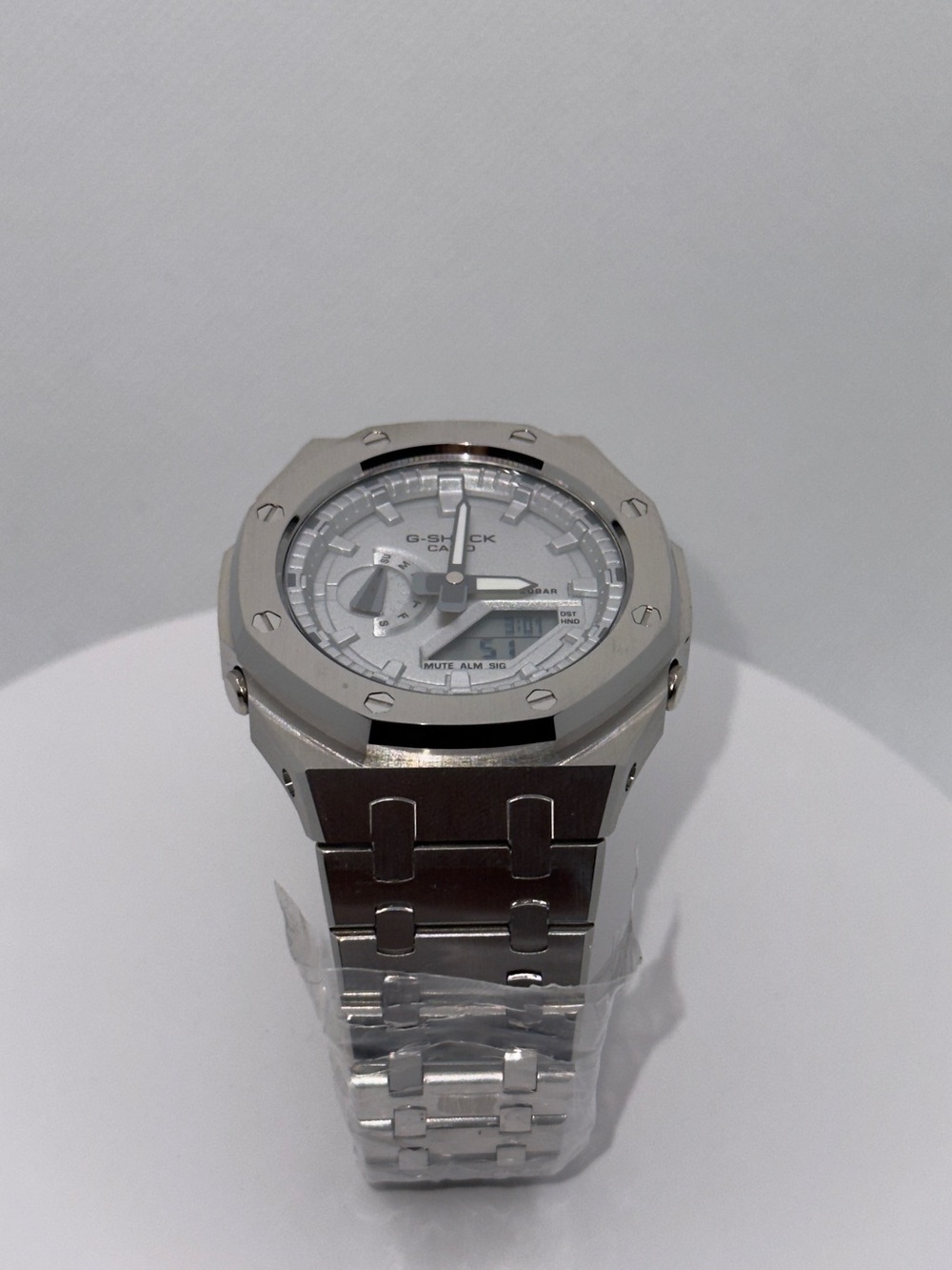 G-Shock Silver Stainless Steel Analog-Digital Watch